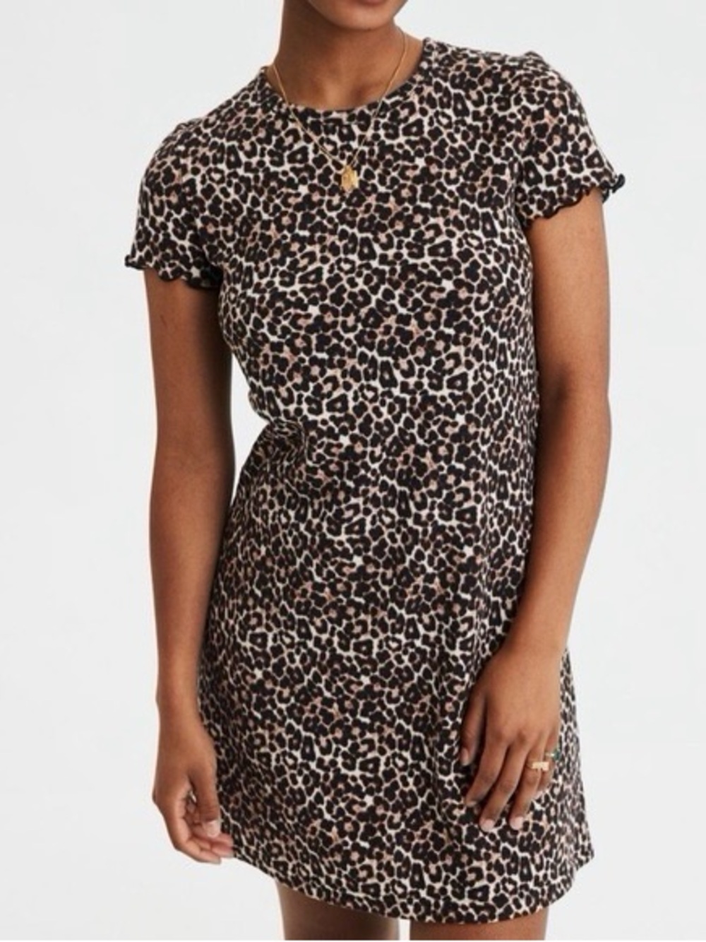 American Eagle Outfitters Black and White Animal Print Mini Dress